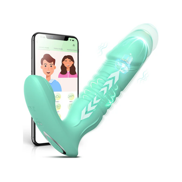 Dildo G-punktsvibrator med støtfunksjoner og fleksibelt design