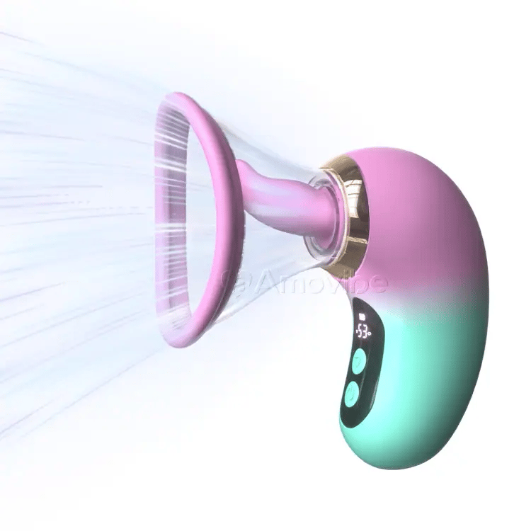 5-i-1 Vibrator med Suging, Slikking og LCD-kontroll