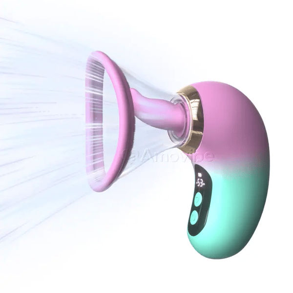 5-i-1 Vibrator med Suging, Slikking og LCD-kontroll