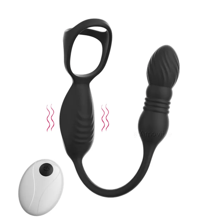 Fjernstyrt prostata-massasjer med 10 vibrasjonsfunksjoner
