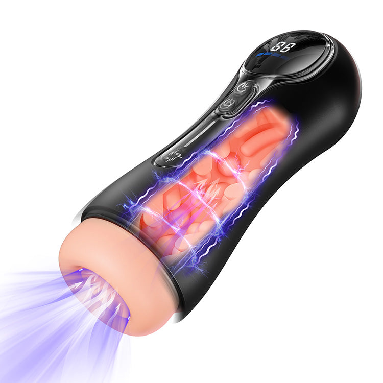 Automatisk mannlig masturbator – 4 sugefunksjoner, 9 vibrasjoner, LED-skjerm