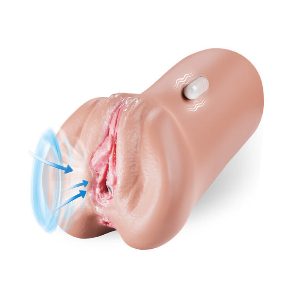 Life-Like Flesh-Toned Masturbator with Vibration and Suction