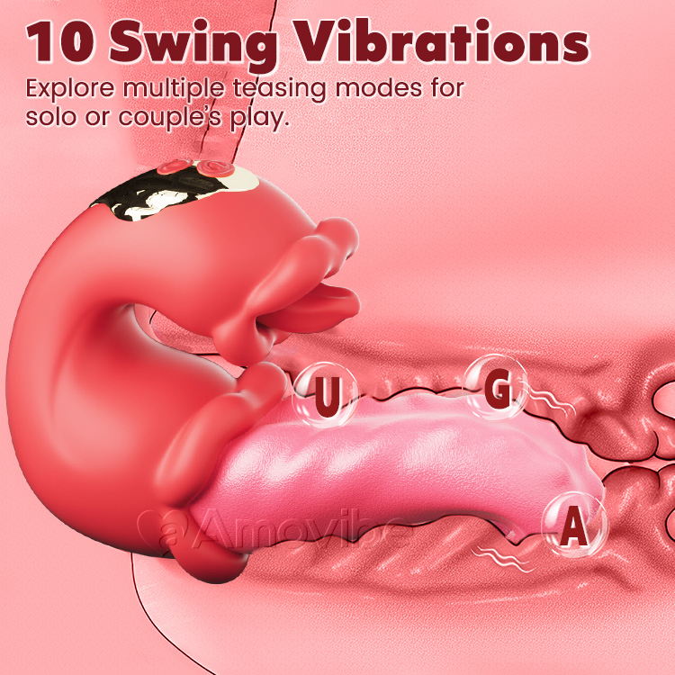Dobbel Rose Thrusting G-punkt Vibrator med Tunge Licking & Vibrasjon