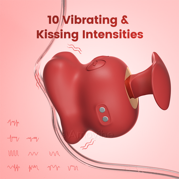 Finger Grip Vibrator med 10 kyssende og vibrerende
