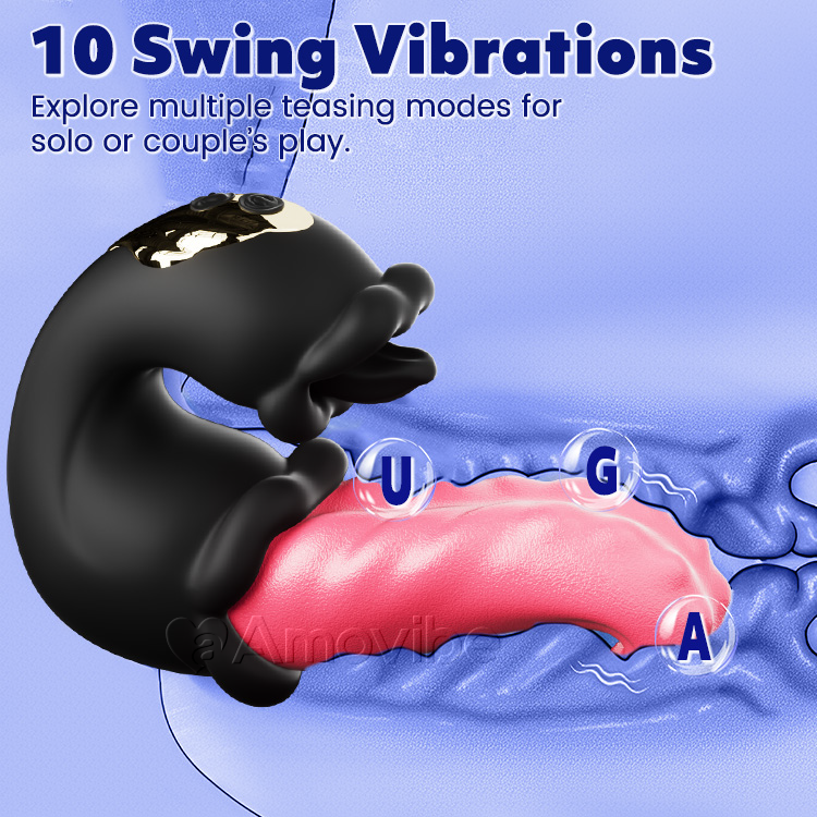 Støtende & Slikkende G-punkt Vibrator med Dobbelt Rose Design