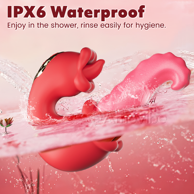 Dobbel Rose Thrusting G-punkt Vibrator med Tunge Licking & Vibrasjon