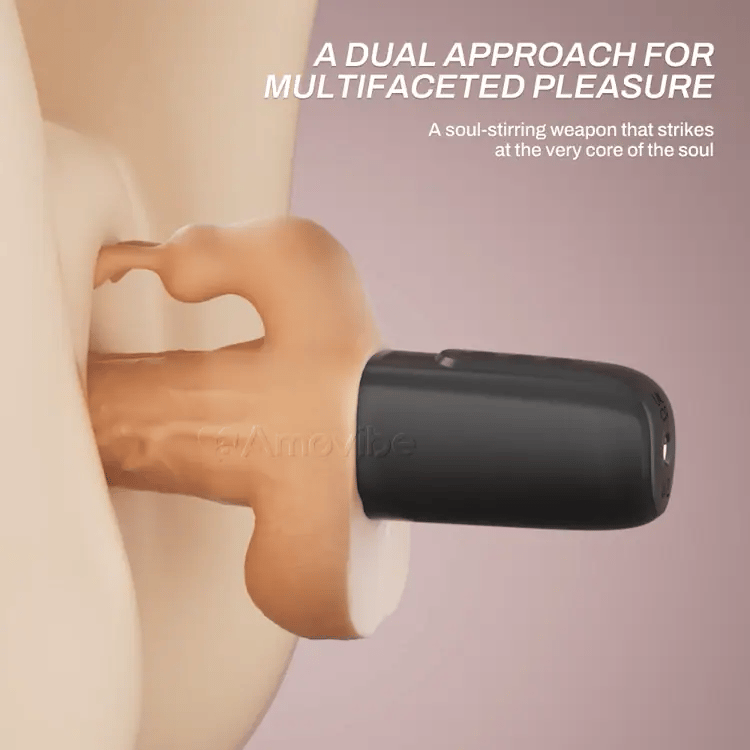 Støtende dildo med 10 hastigheter støt og vibrasjon