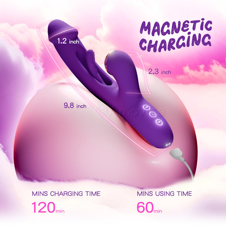 Innovativ G-punktvibrator med viftende bevegelser og utskiftbare silikonermer for tapping, kiling og slikking