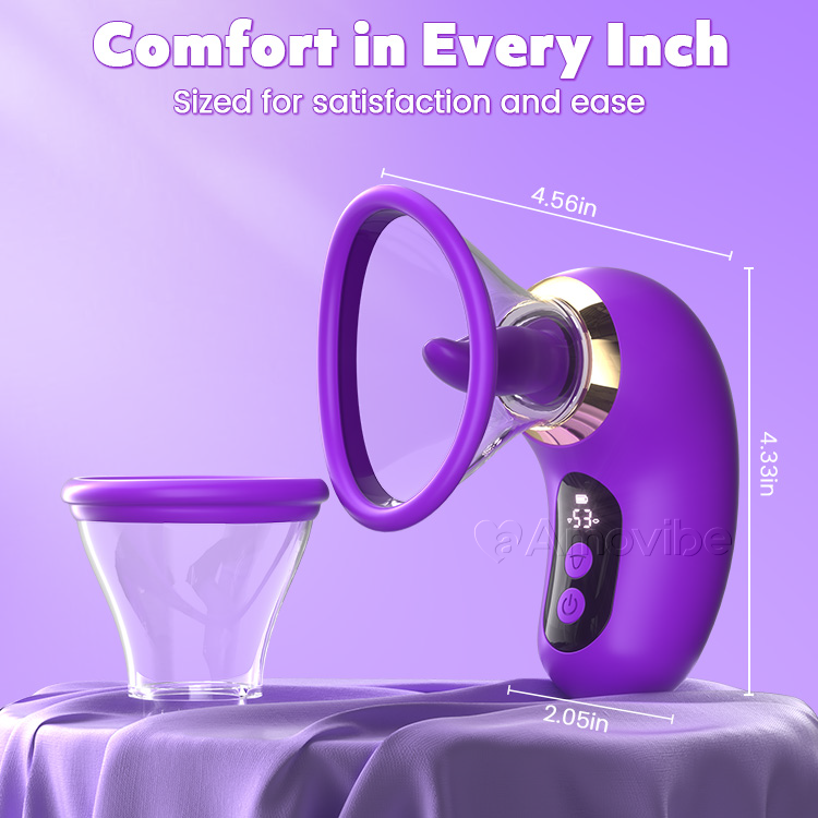5-i-1 Vibrator med Suging, Slikking og LCD-kontroll