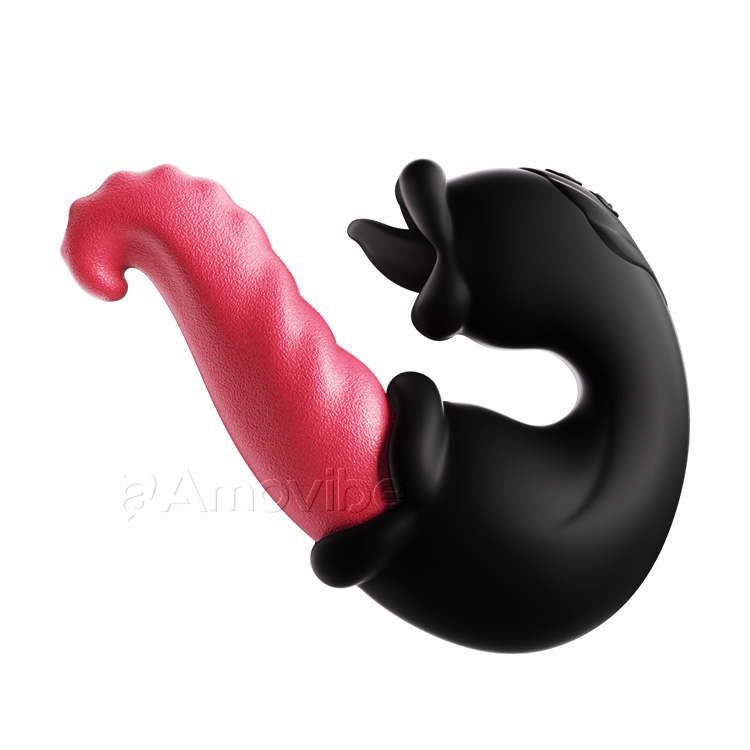 Støtende & Slikkende G-punkt Vibrator med Dobbelt Rose Design