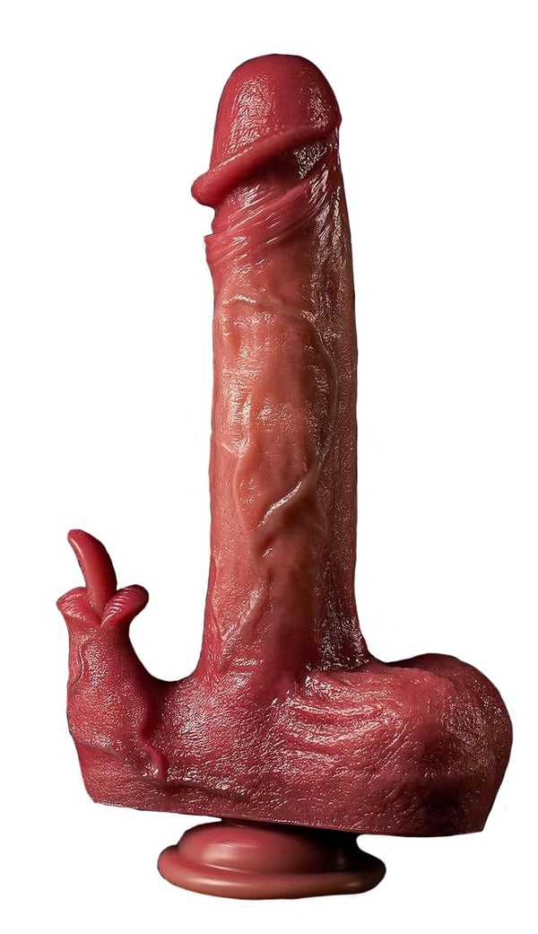 Livaktig dobbel-vibrerende munn-dildo - USB oppladbar og stille drift